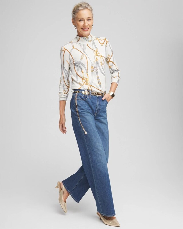 Shimmer Mockneck Pullover Sweater - image 2